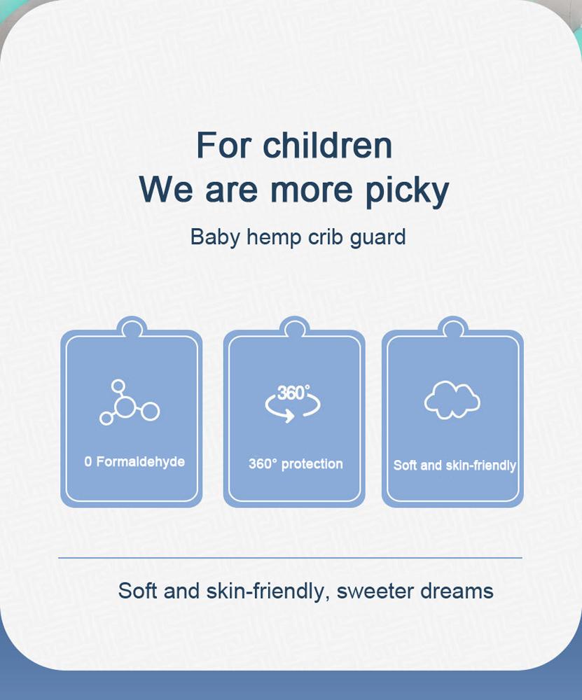 Braided Crib Bumper For Baby Toddler Bed Anti-Collision Strip