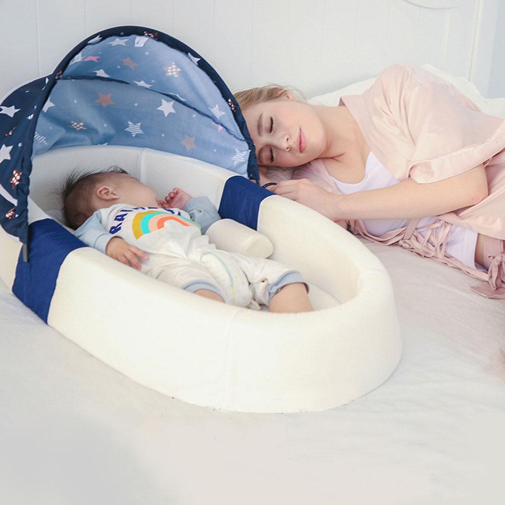 Foldable Portable Bionic Baby Bassinet Crib Bed Anti-Spit-Up