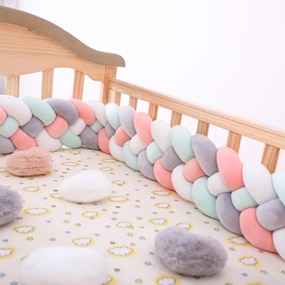 Braided Crib Bumper For Baby Toddler Bed Anti-Collision Strip