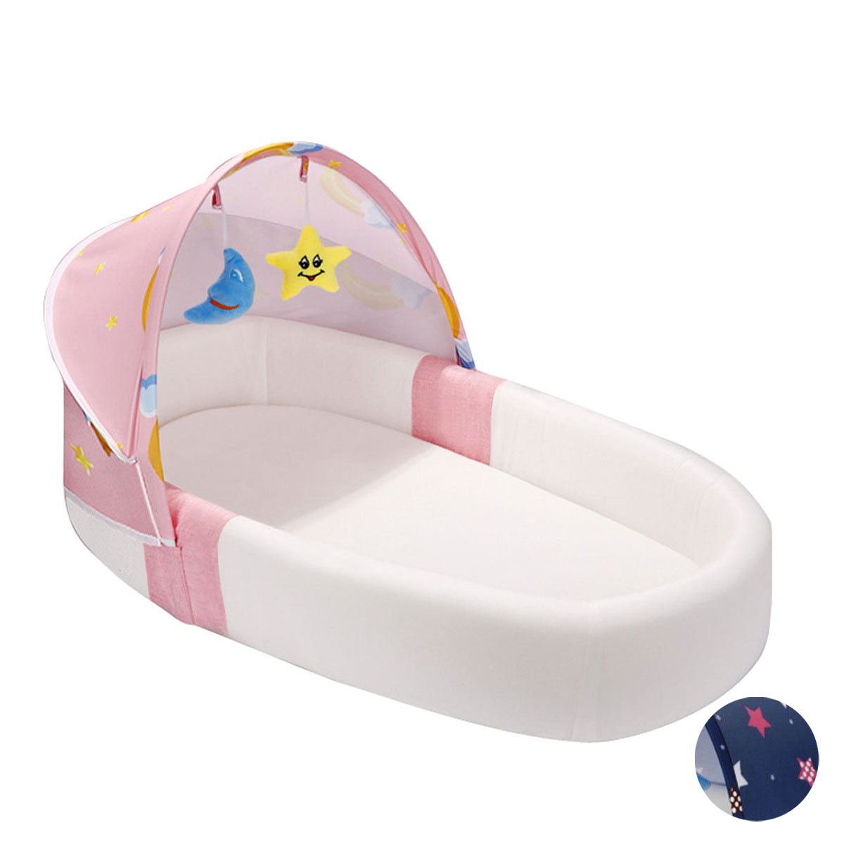 Foldable Portable Bionic Baby Bassinet Crib Bed Anti-Spit-Up