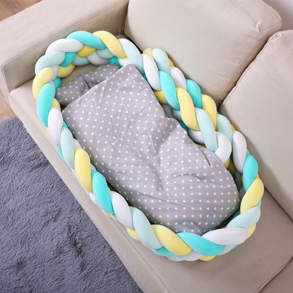 Braided Crib Bumper For Baby Toddler Bed Anti-Collision Strip