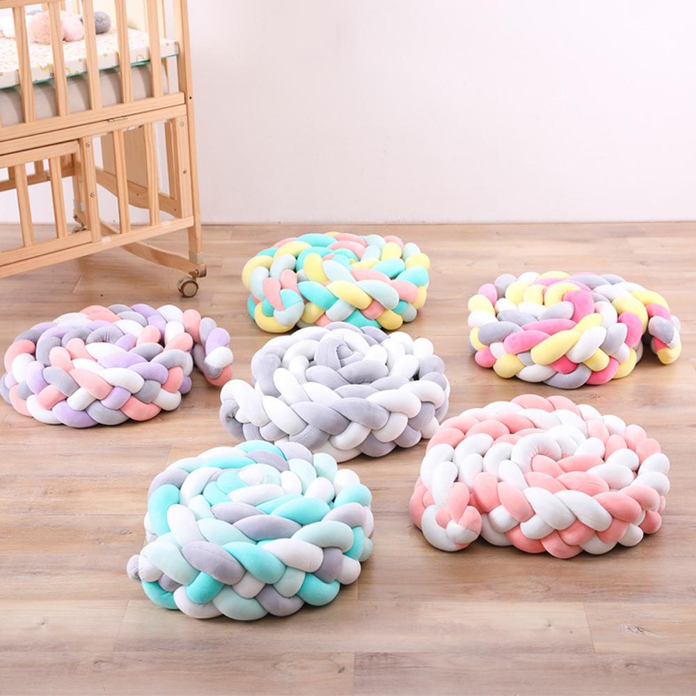 Braided Crib Bumper For Baby Toddler Bed Anti-Collision Strip