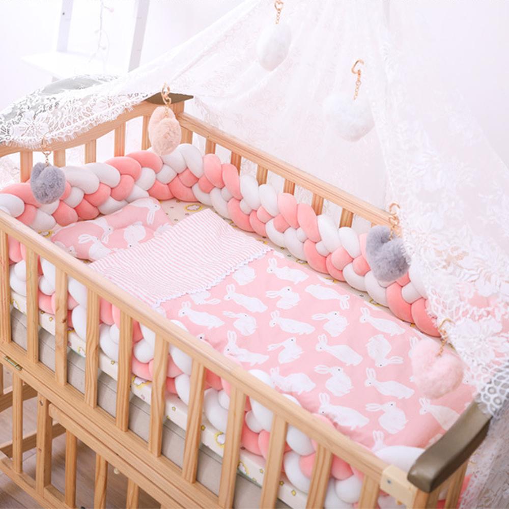 Braided Crib Bumper For Baby Toddler Bed Anti-Collision Strip