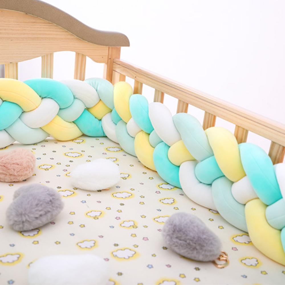 Braided Crib Bumper For Baby Toddler Bed Anti-Collision Strip