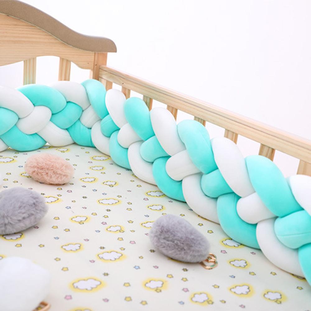 Braided Crib Bumper For Baby Toddler Bed Anti-Collision Strip