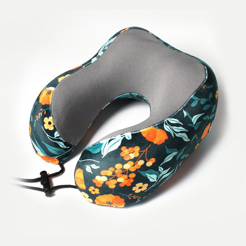 Memory foam U-shaped pillow airplane travel three-piece set nap neck pillow