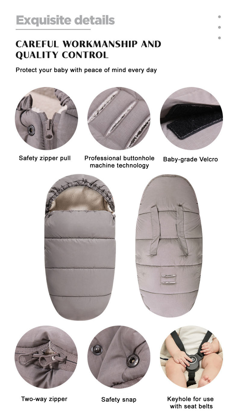 Baby Sleeping bag Sack Thick Blanket Anti-kick Plus Velvet Thickened For Stroller