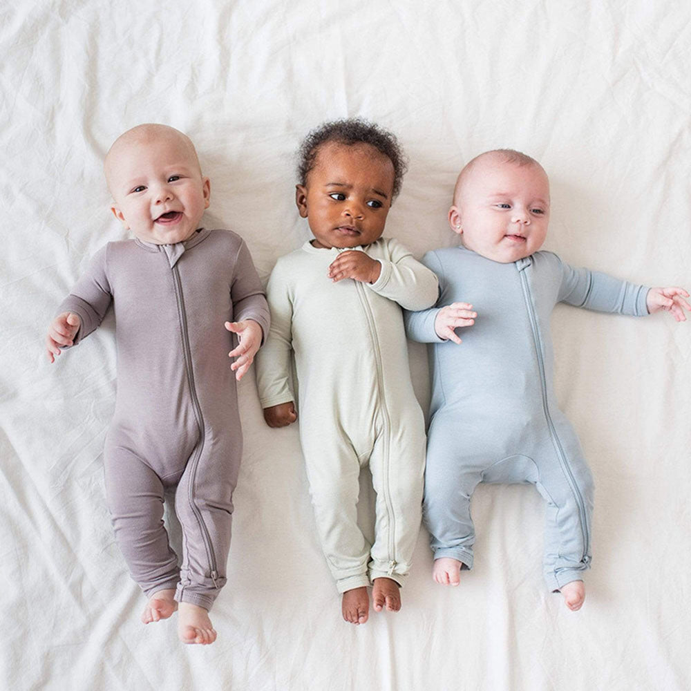 Zipper in Oat Bamboo Fiber Baby Newborn Romper