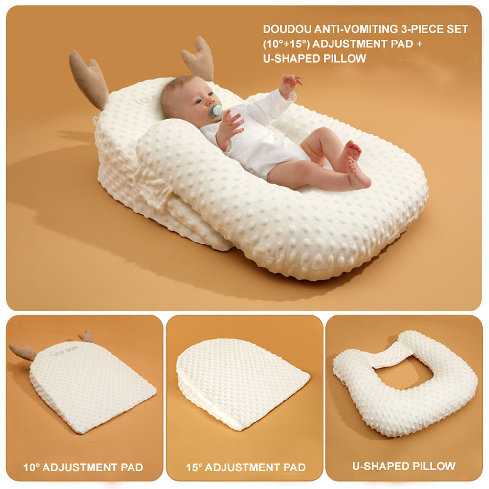 Baby Anti-Spitting up Slope Pillow Anti Reflux Lounger Bed Crib