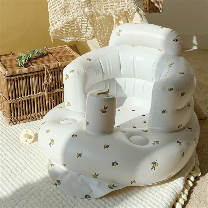 Baby sit and stand bathing bath stool anti-fall chair inflatable sofa foldable