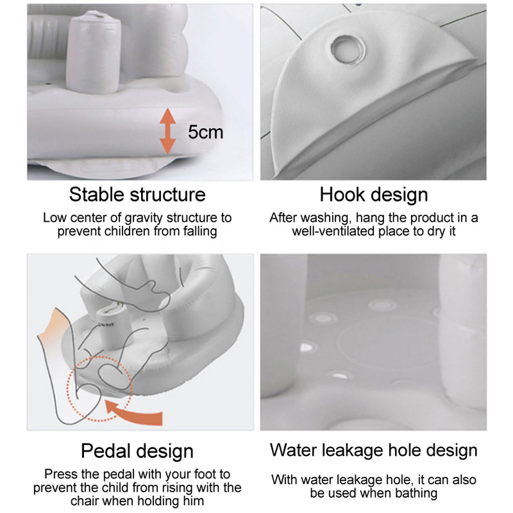 Baby sit and stand bathing bath stool anti-fall chair inflatable sofa foldable