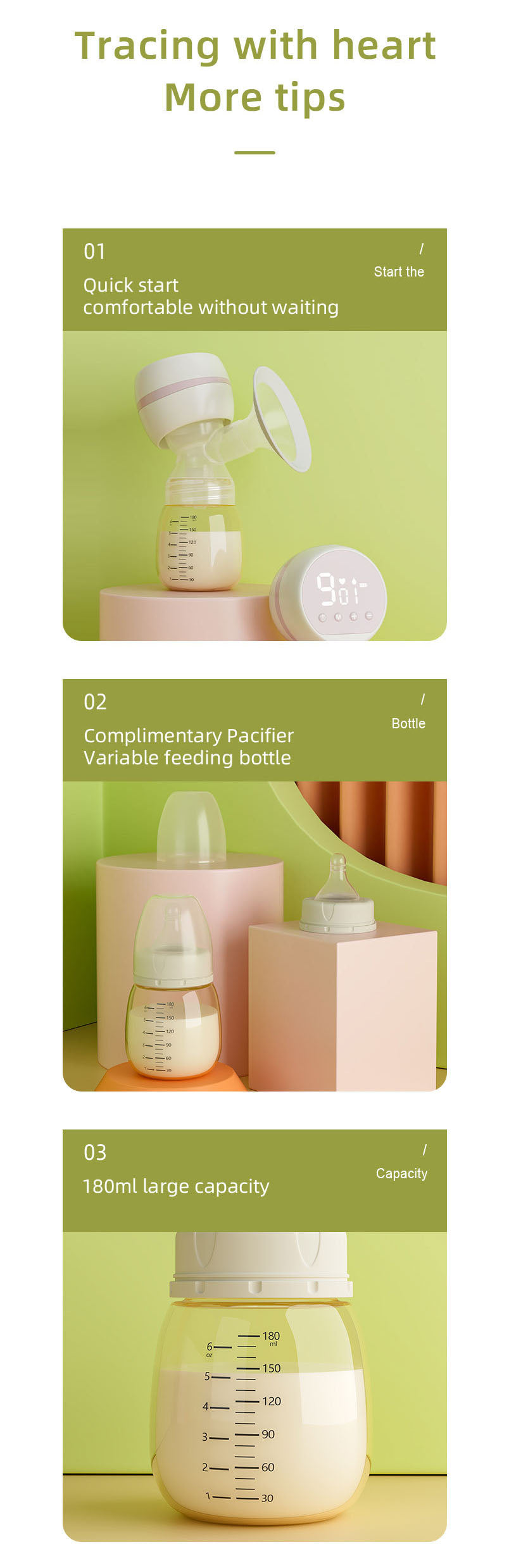 Automatic Electric Baby Breastfeeding Bottle Breast Pump Portable