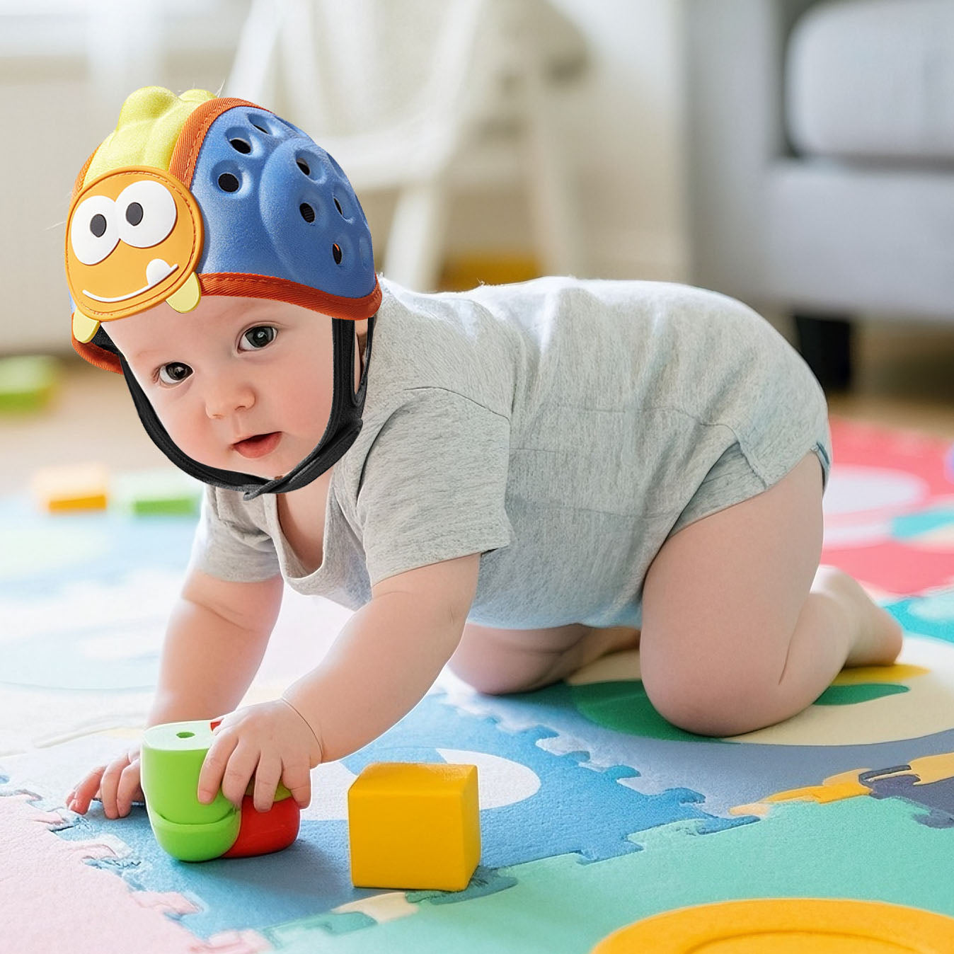 Baby Safety Helmet Learning to Walk Head Protection Cap Breathable Protective Headgear