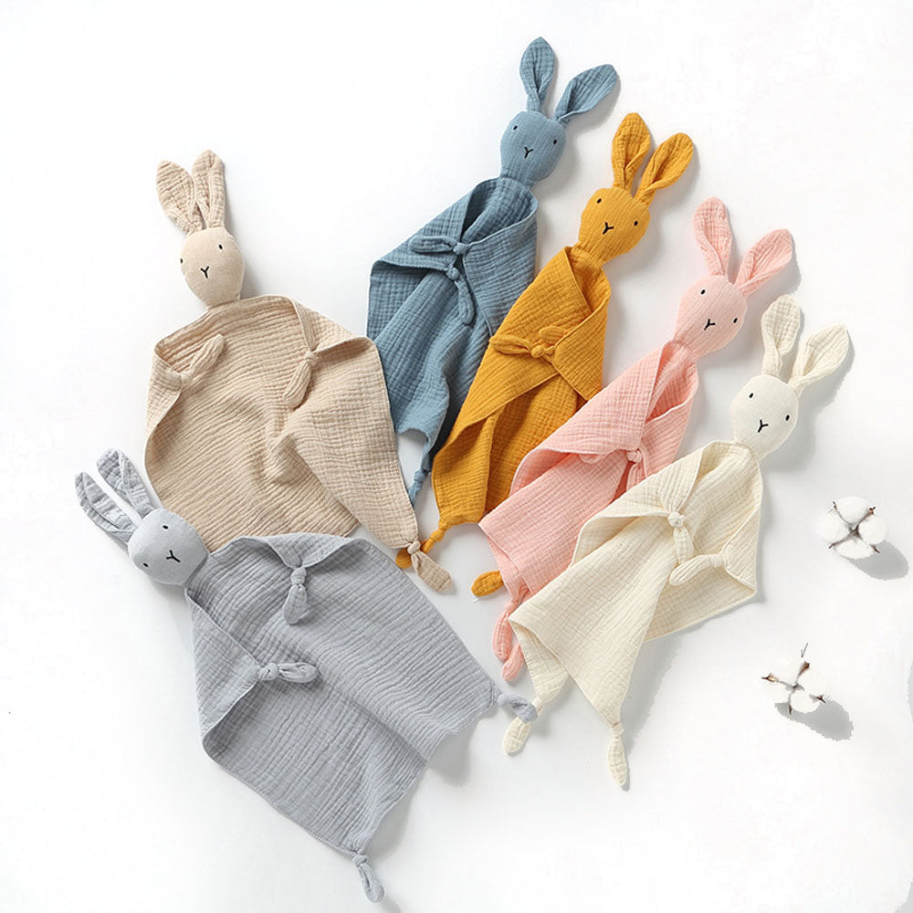 Baby sleeping soothing doll toy bunny towel pure cotton gauze