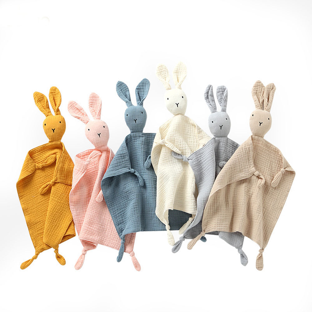 Baby sleeping soothing doll toy bunny towel pure cotton gauze