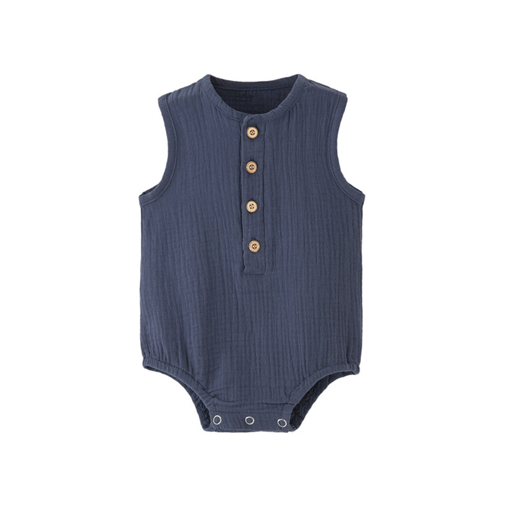 Baby jumpsuit gauze thin sleeveless newborn crawling vest romper