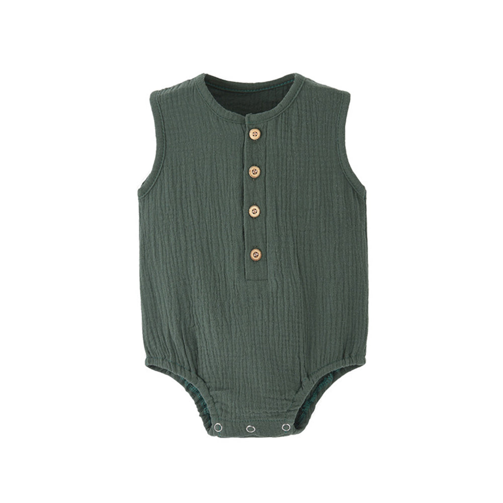 Baby jumpsuit gauze thin sleeveless newborn crawling vest romper