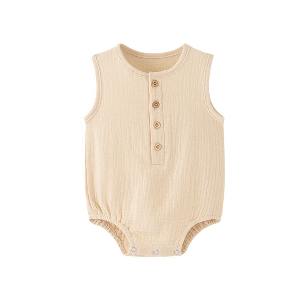 Baby jumpsuit gauze thin sleeveless newborn crawling vest romper
