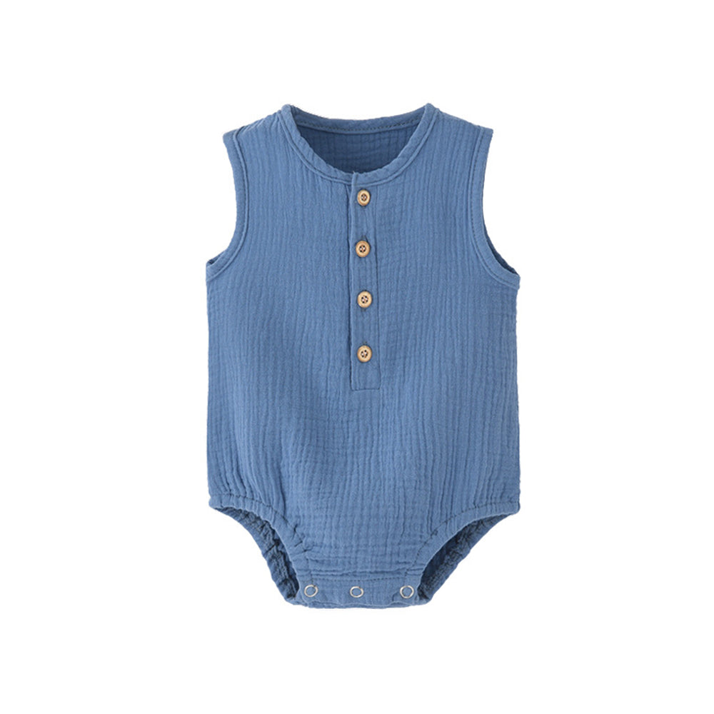 Baby jumpsuit gauze thin sleeveless newborn crawling vest romper