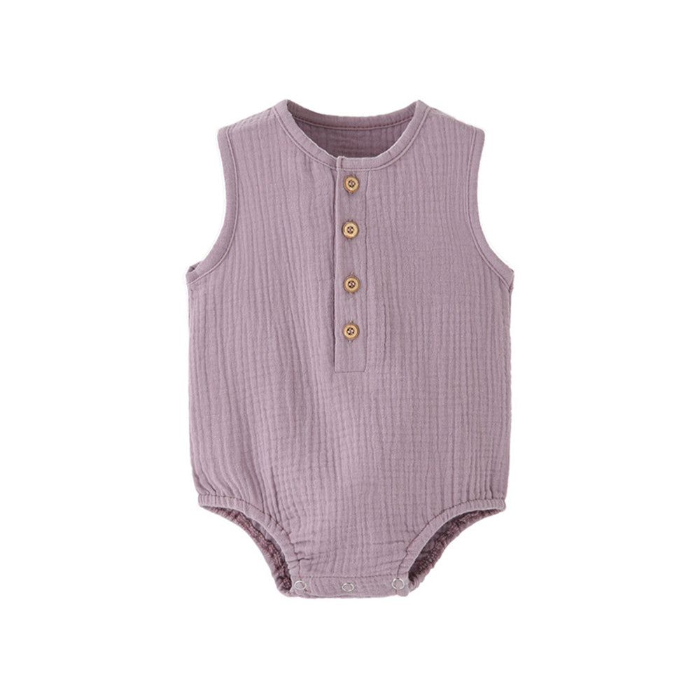 Baby jumpsuit gauze thin sleeveless newborn crawling vest romper