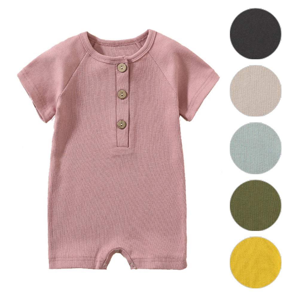 Baby summer short-sleeved onesie cotton thin newborn crawling romper