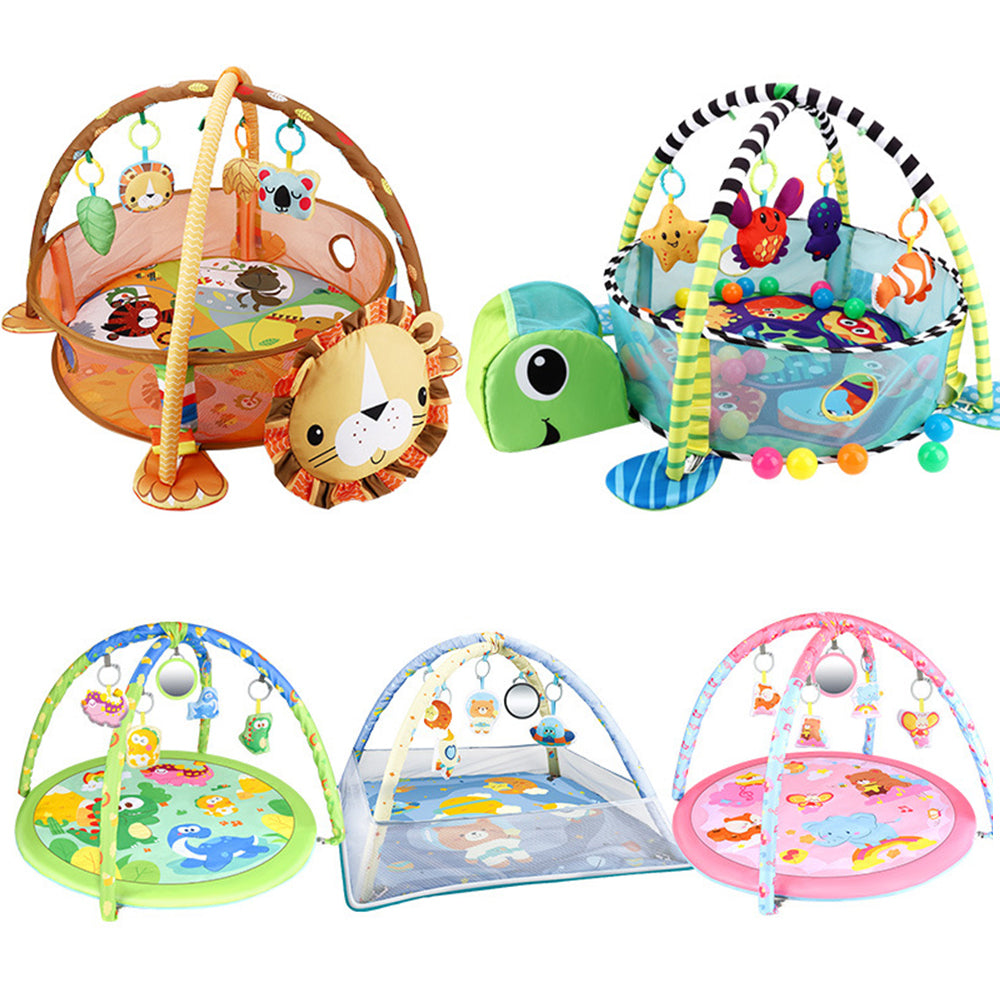 Baby fence Activity Gym Play Crawling Mat frame With ocean ball Hanging Toys