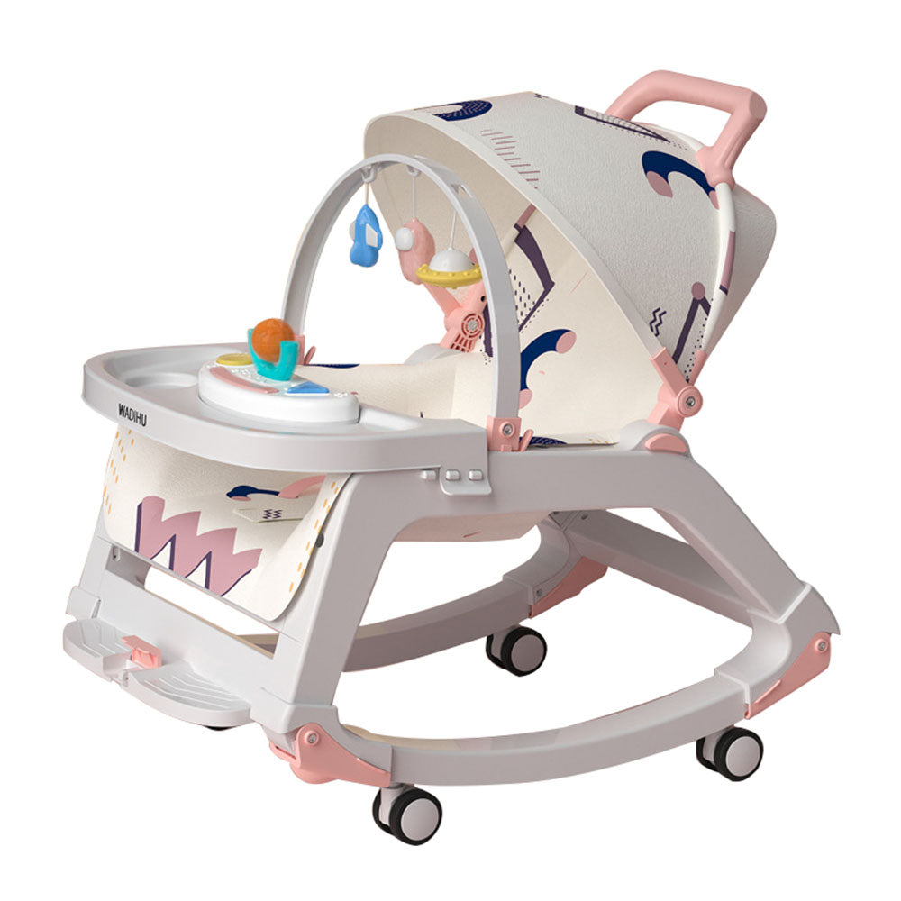 5 In 1 Infant Toddler Baby Bouncer Rocker Dining Chair Seat With Wheels