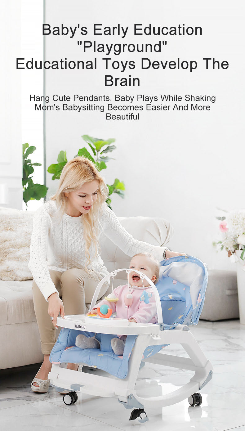 5 In 1 Infant Toddler Baby Bouncer Rocker Dining Chair Seat With Wheels
