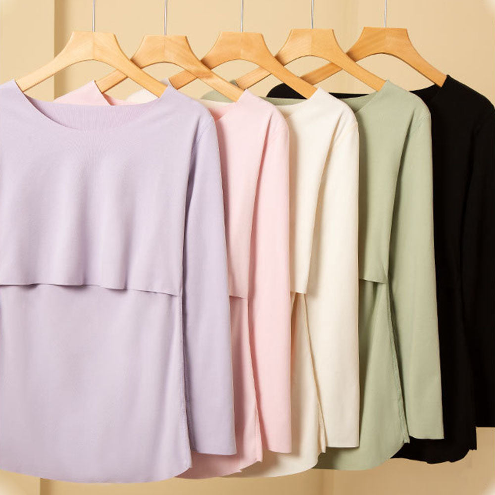 Postpartum Nursing Pajamas Set: Soft Breastfeeding Nightwear for Moms