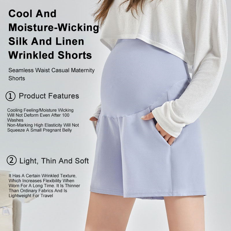Anti-Slip Belly Support Shorts: Loose Thin Yoga Pants for Active Moms