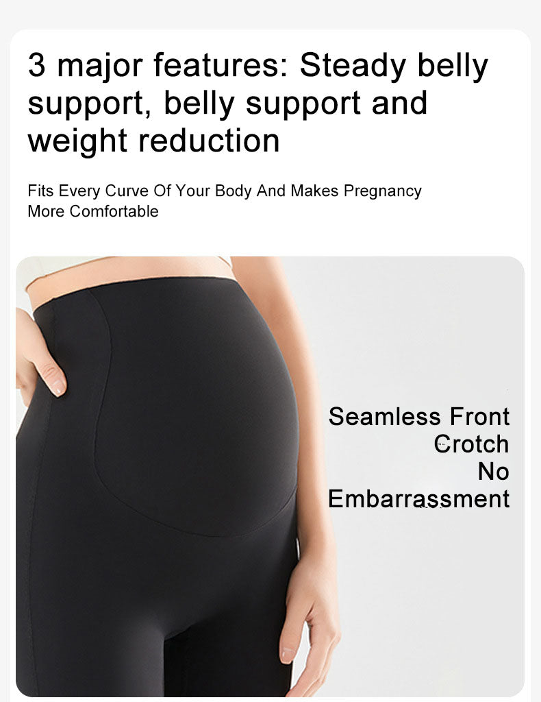 Anti-Slip Belly Support Leggings | Full Coverage for Active Moms