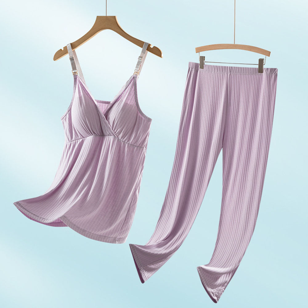Nursing PJS Sleepwear Pajamas Suit Soft Confinement Wear for New Moms