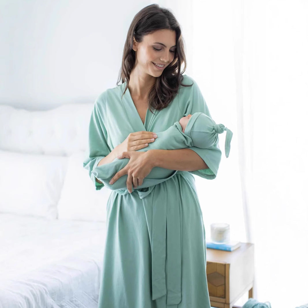 Mom Baby Matching Set:Cozy Swaddle Robe
