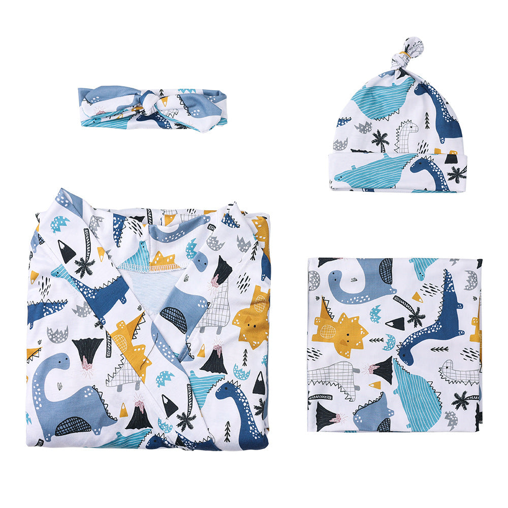 Mom Baby Matching Set:Cozy Swaddle Robe 4 Pieces Set