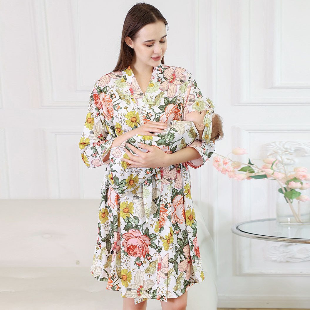 Mom Baby Matching Set: Cozy Swaddle Robe