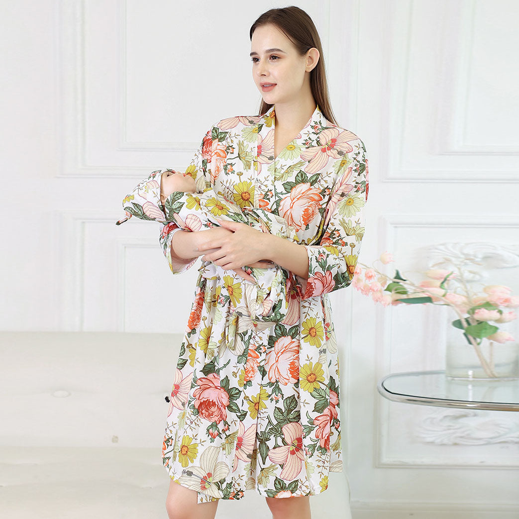 Mom Baby Matching Set: Cozy Swaddle Robe