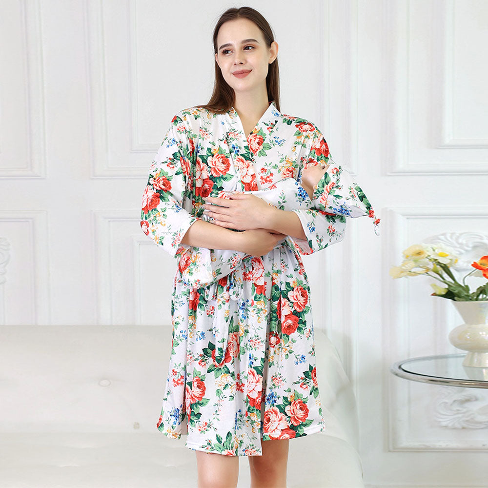 Mom Baby Floral Matching Set: Cozy Robe Swaddle
