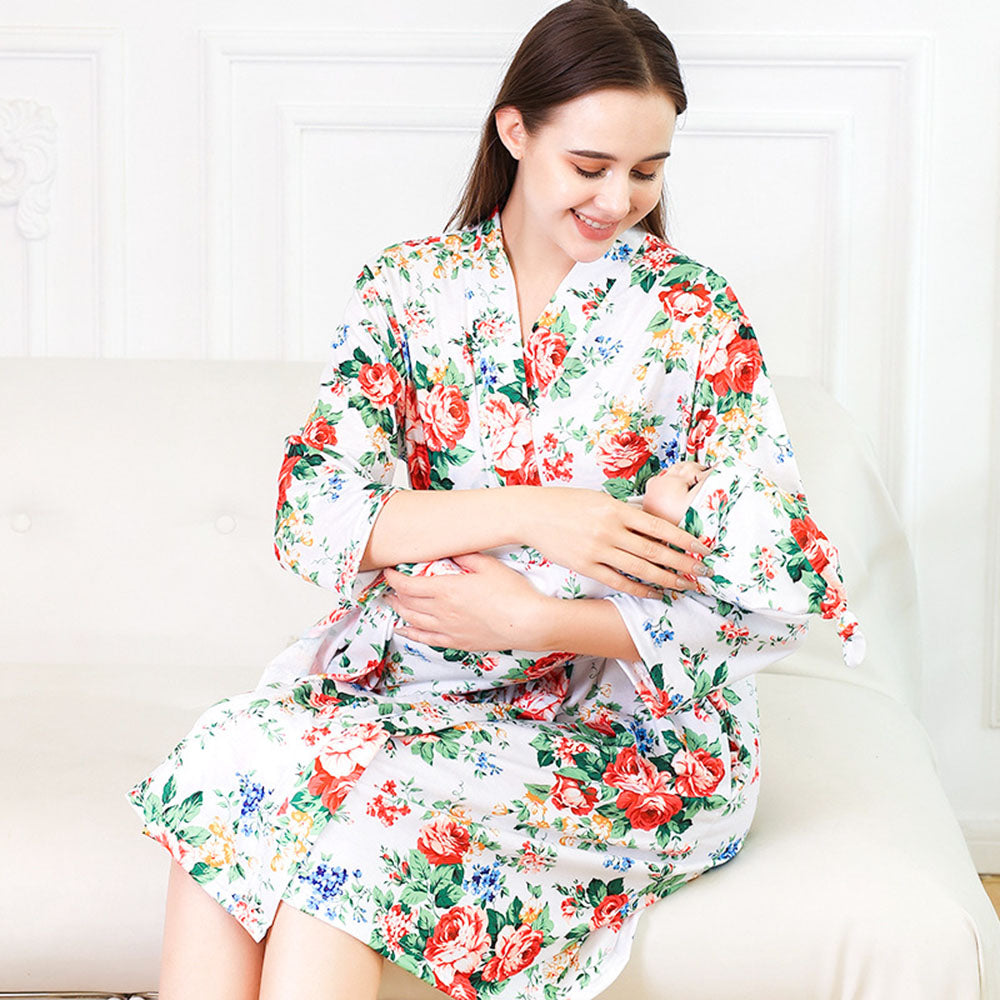 Mom Baby Floral Matching Set: Cozy Robe Swaddle