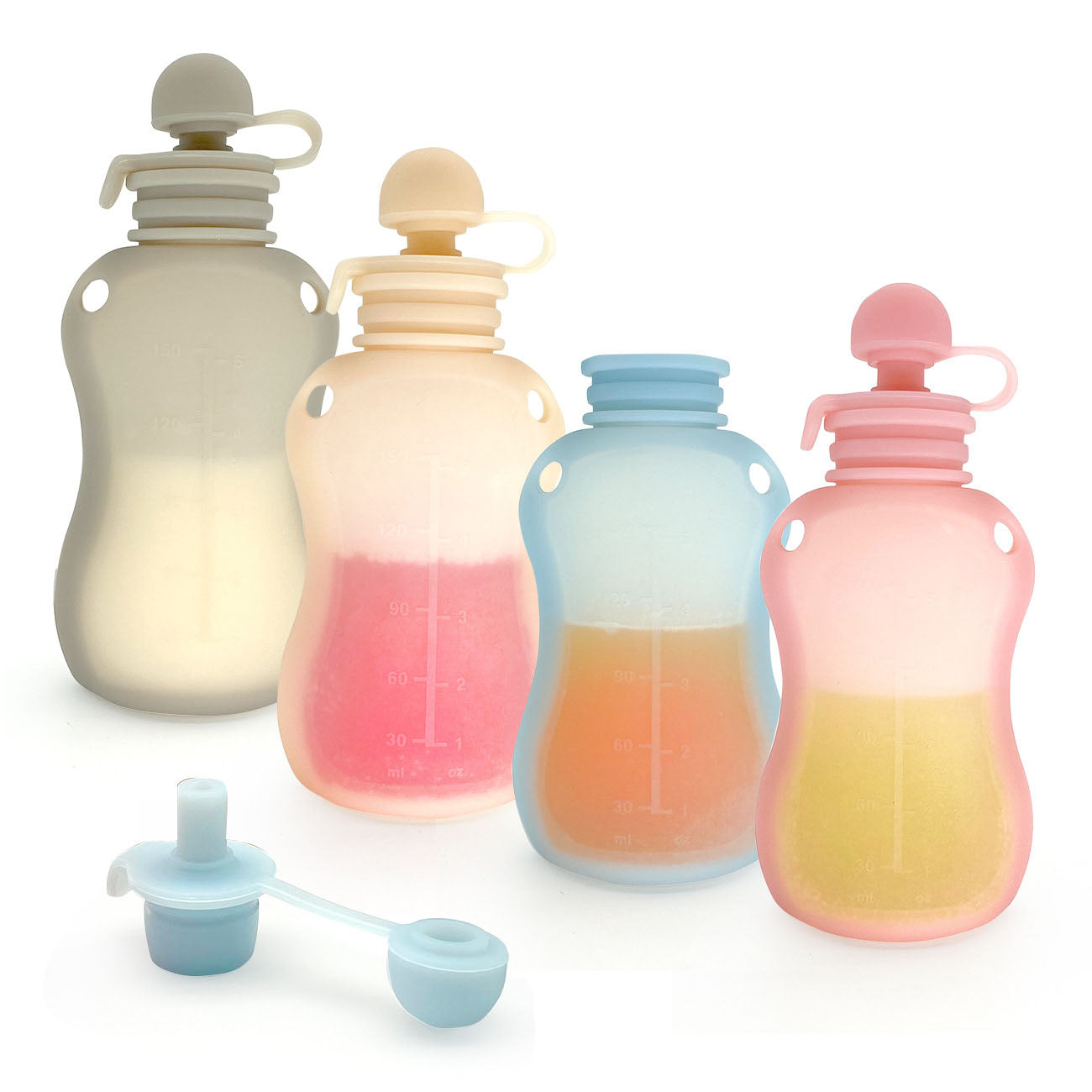 Breast milk and Food silicone storage bag fresh-keeping 150ml Reusable Pouches