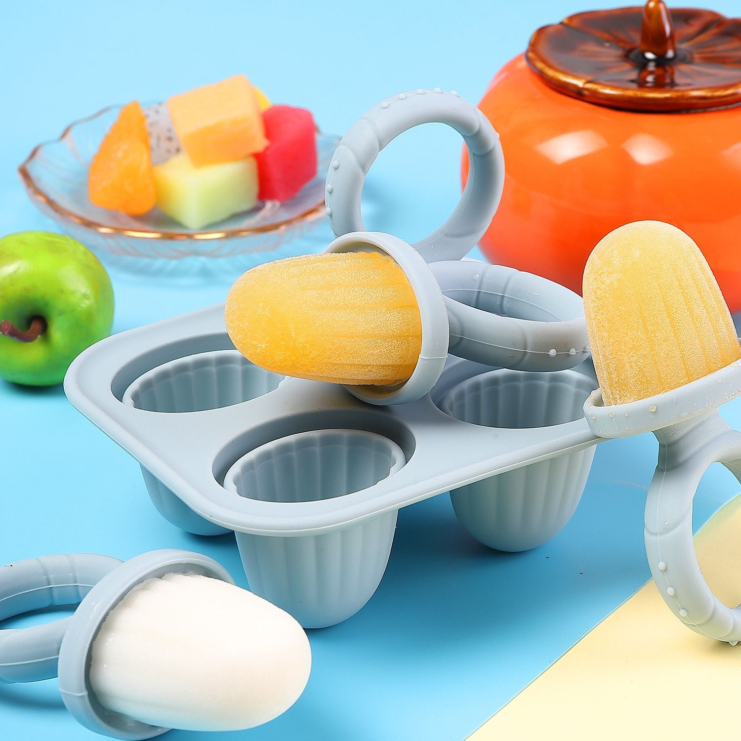 Silicone Baby teething food supplement chewy teething popsicle ice cream popsicle mold