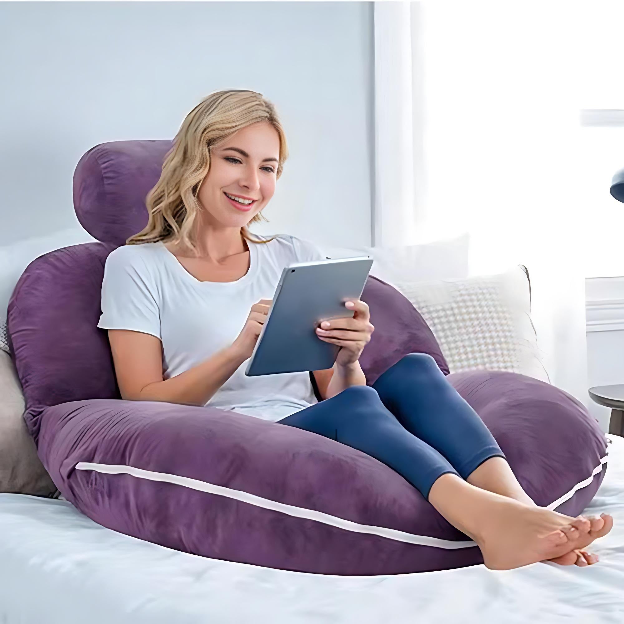 Reading Pillow Back Pillow for Sitting in Bed for Reading U-Shaped pregnancy Nusing Pillow