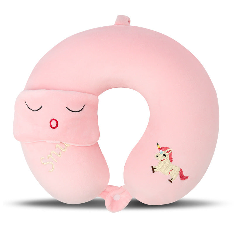 U-shaped pillow eye mask two-in-one memory foam pillow neck protection Office Travel