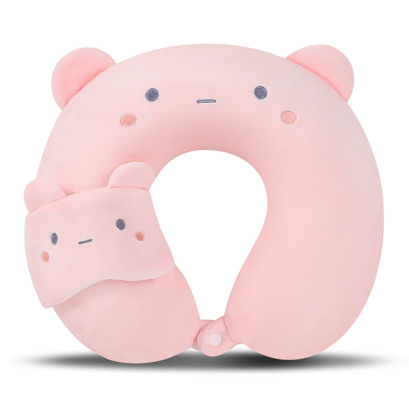 U-shaped pillow eye mask two-in-one memory foam pillow neck protection Office Travel