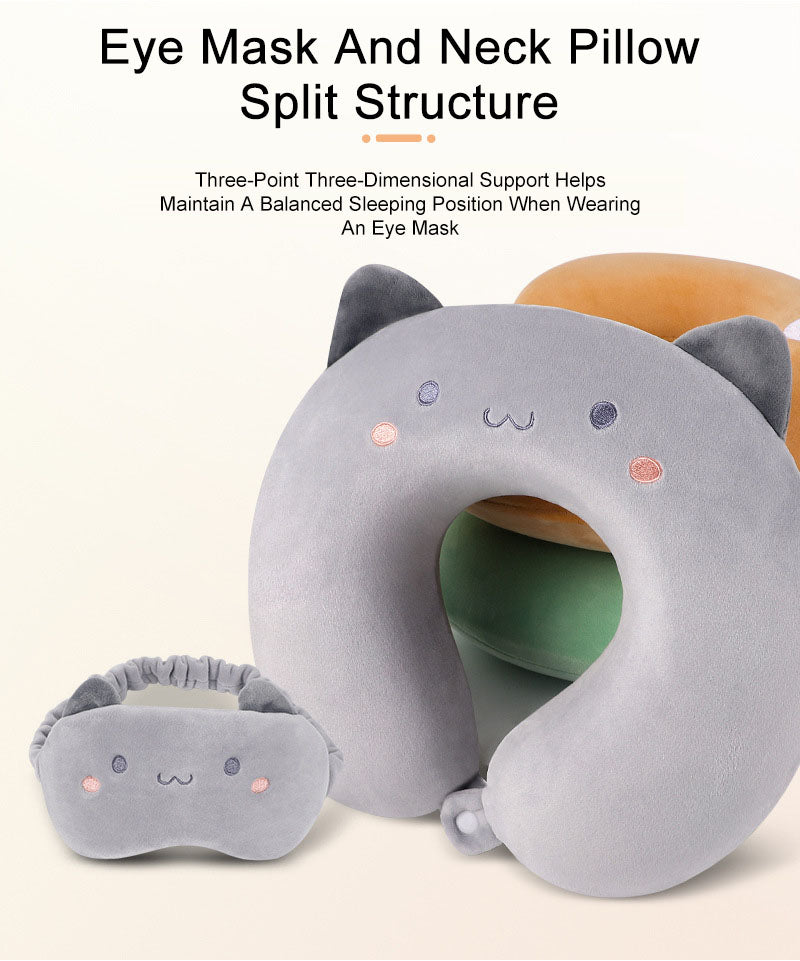 U-shaped pillow eye mask two-in-one memory foam pillow neck protection Office Travel