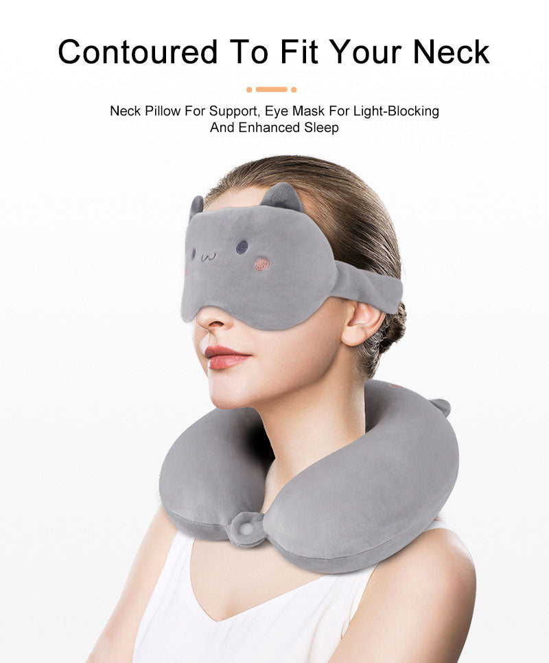 U-shaped pillow eye mask two-in-one memory foam pillow neck protection Office Travel