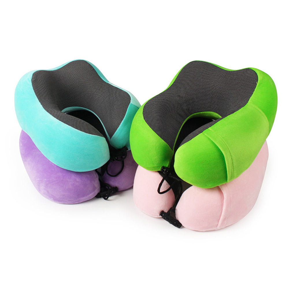 Memory foam U-shaped pillow airplane travel three-piece set nap neck pillow