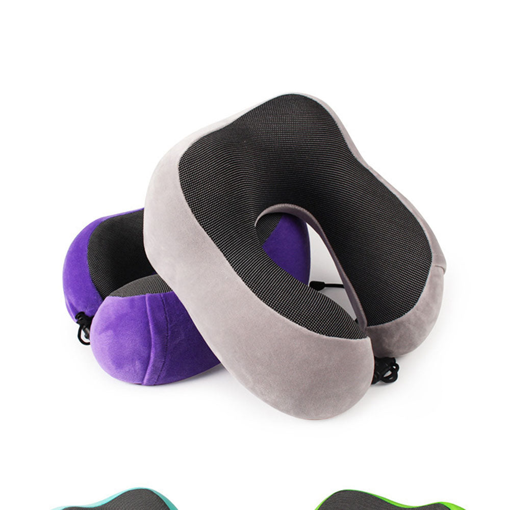 Memory foam U-shaped pillow airplane travel three-piece set nap neck pillow