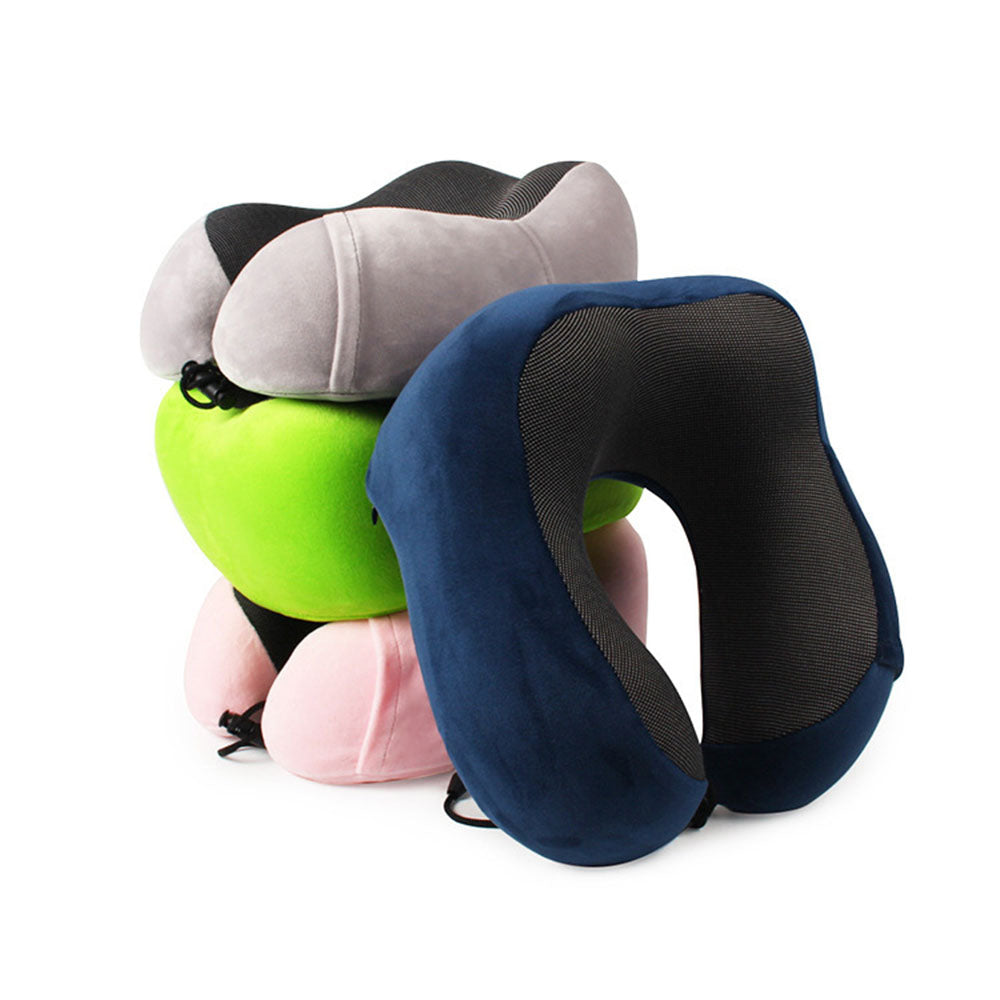 Memory foam U-shaped pillow airplane travel three-piece set nap neck pillow