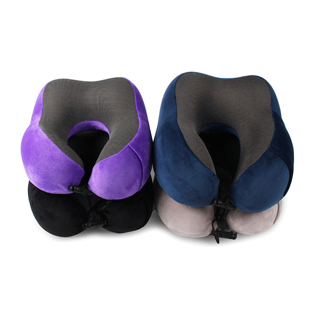 Memory foam U-shaped pillow airplane travel three-piece set nap neck pillow