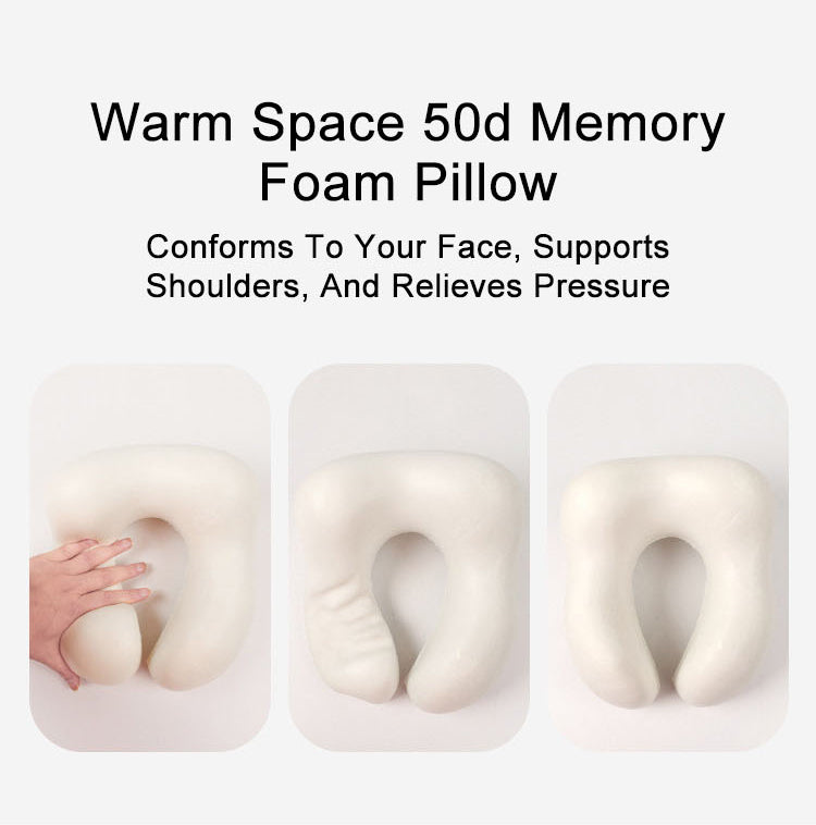 Memory foam U-shaped pillow airplane travel three-piece set nap neck pillow